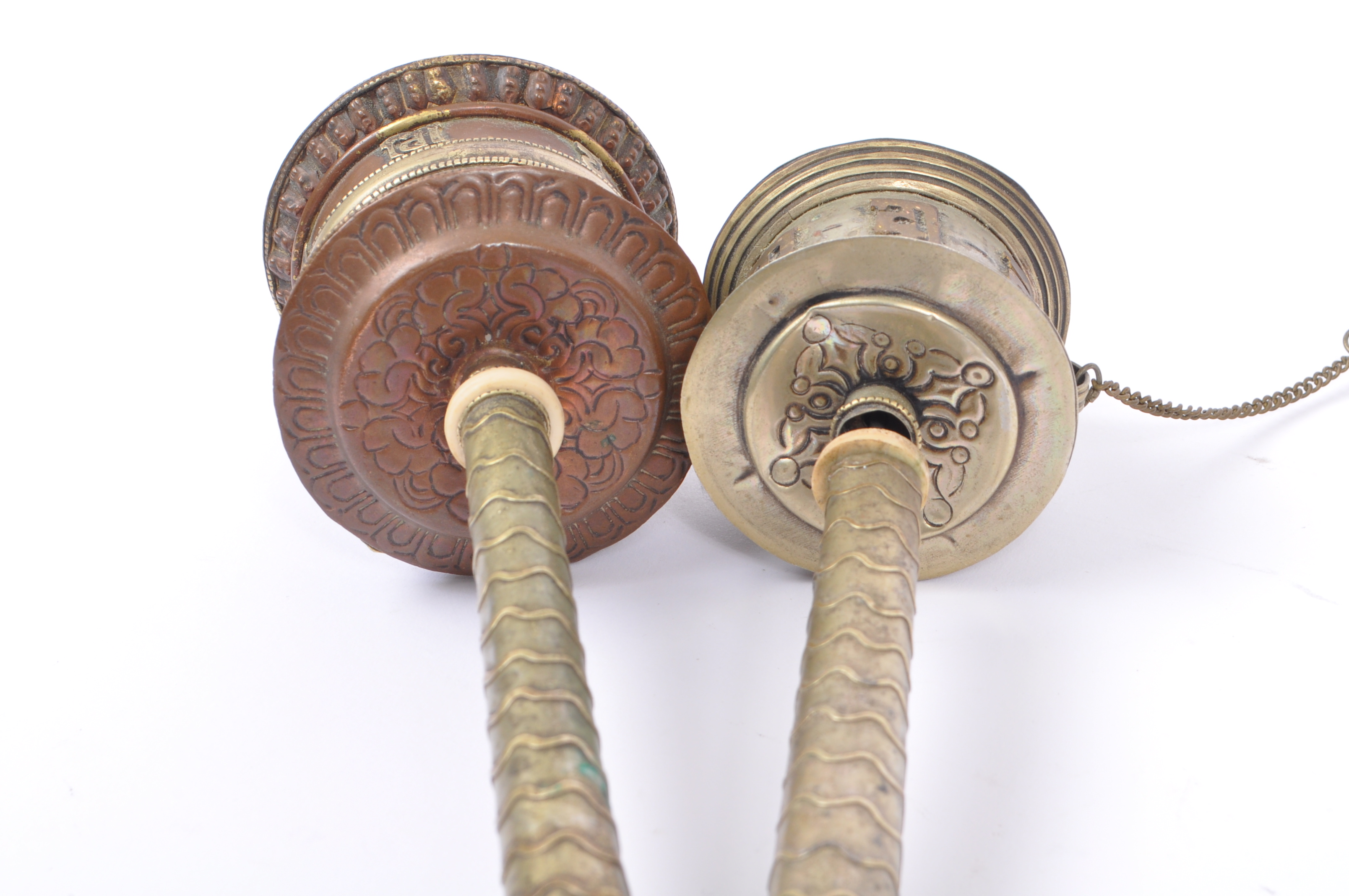 TWO EARLY 20TH CENTURY TIBETAN PRAYER WHEELS - Image 7 of 7