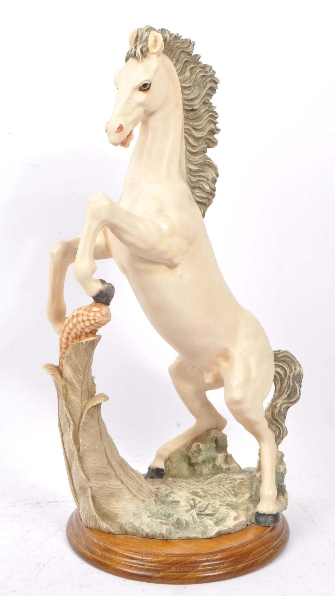 LARGE RESIN FIGURE OF REARING HORSE