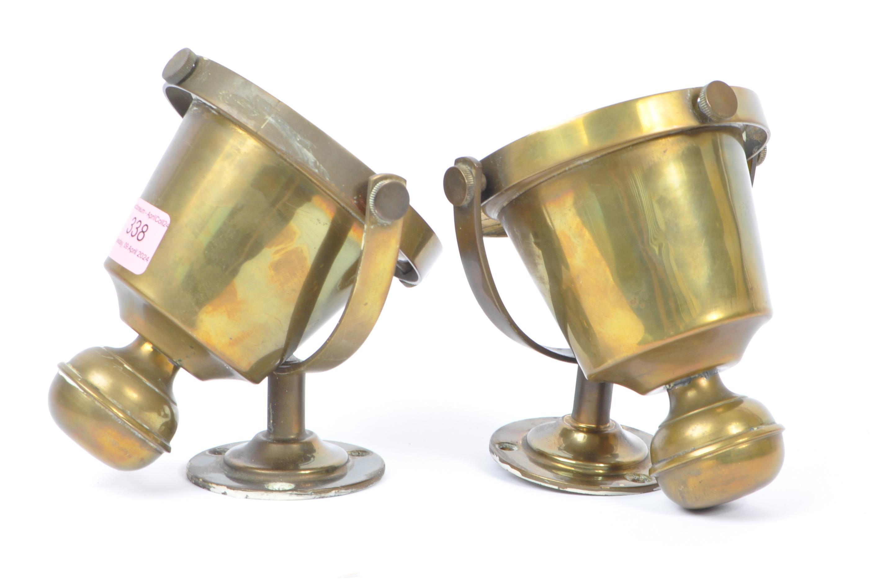 PAIR OF SHIPS DOUBLE GIMBAL CANDLESTICK SCONCES - Image 2 of 6