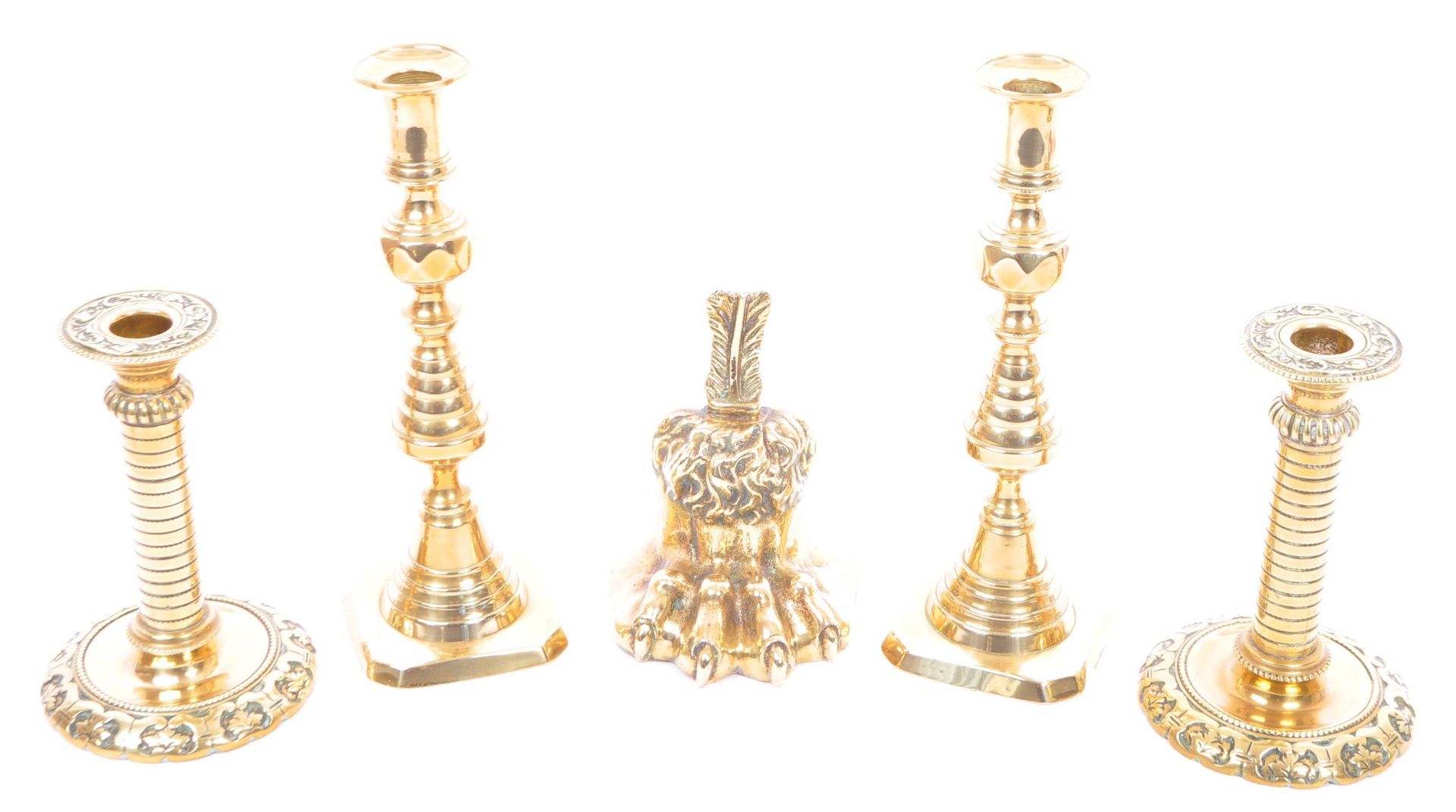 PAIR OF 19TH CENTURY CASTLE CANDLESTICKS & OTHERS - Image 2 of 7