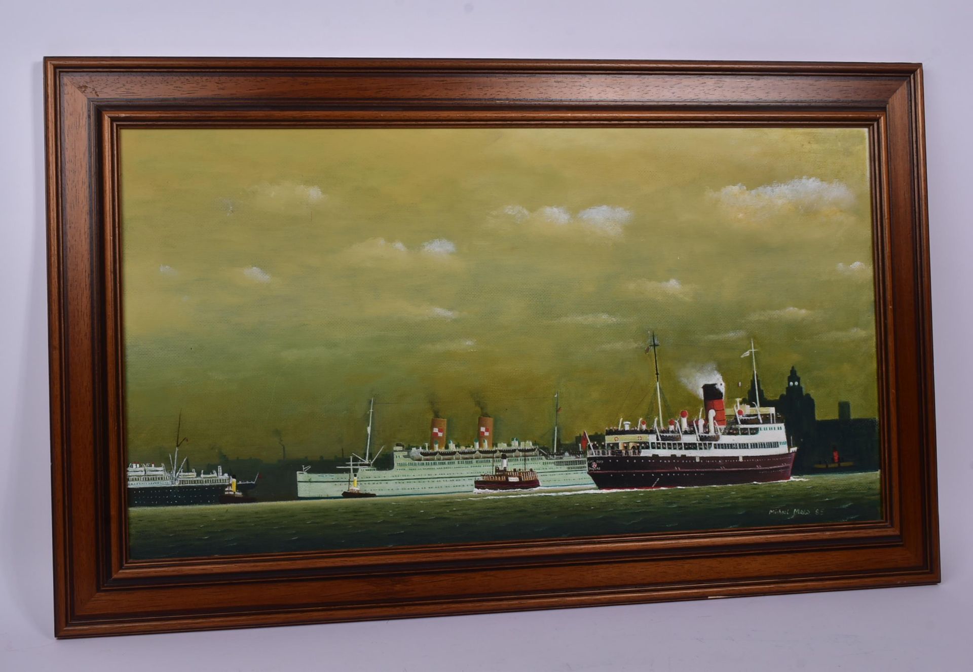 MICHAEL MAES - PAINTING OF MERSEY FERRY & DUCHESS OF RICHMOND - Image 4 of 5