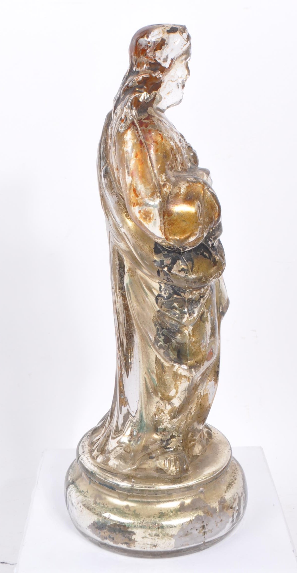 19TH CENTURY MERCURY GLASS JESUS FIGURE - Image 4 of 4