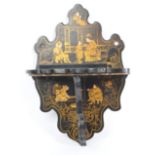 CHINESE LACQUERED WALL SCONCE SHELF