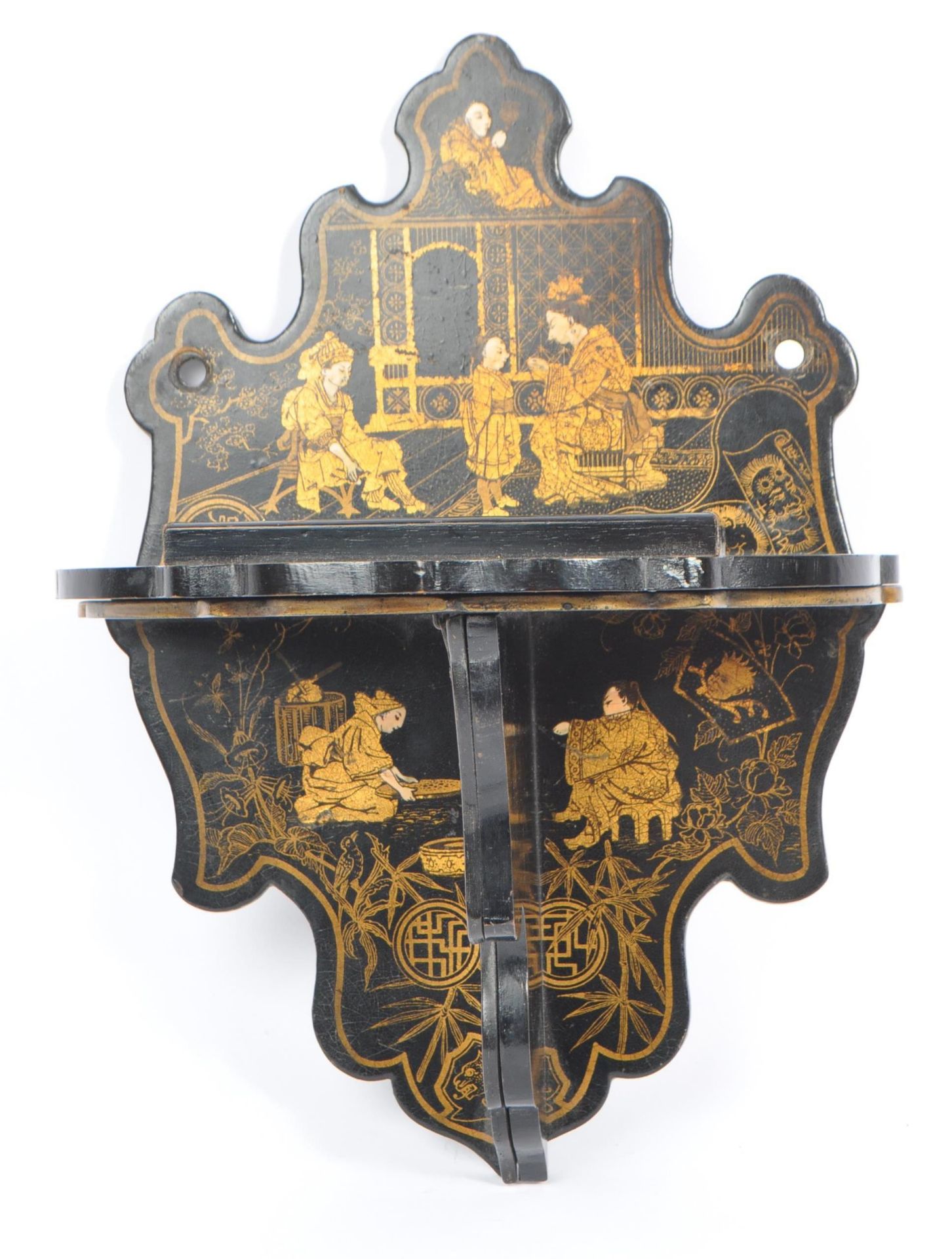 CHINESE LACQUERED WALL SCONCE SHELF