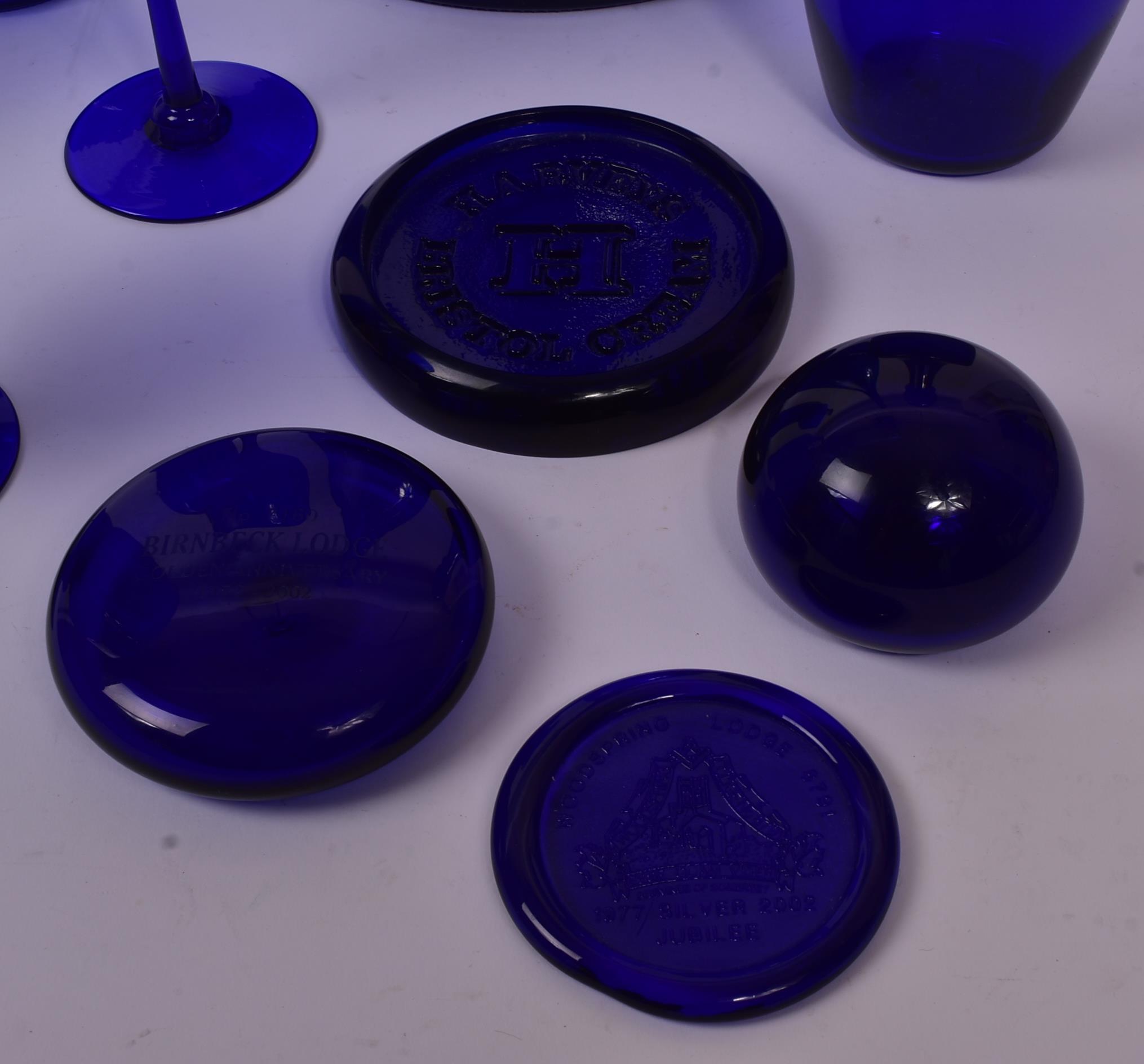 COLLECTION OF 20TH CENTURY BRISTOL BLUE GLASS - Image 2 of 6