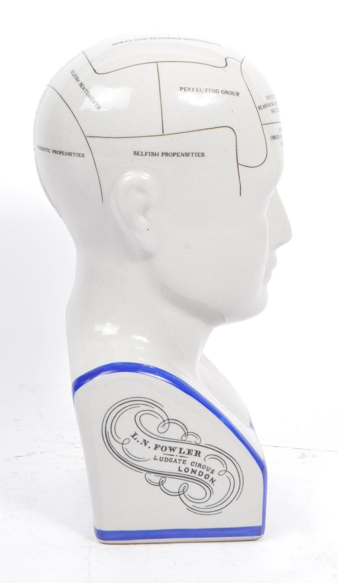 AFTER L. N. FOWLER - CERAMIC PHRENOLOGY BUST - Image 3 of 6