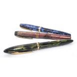 SHEAFFERS & BURNHAM - COLLECTION OF THREE FOUNTAIN PENS