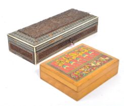 19TH CENTURY WOODEN GAMES BOXES