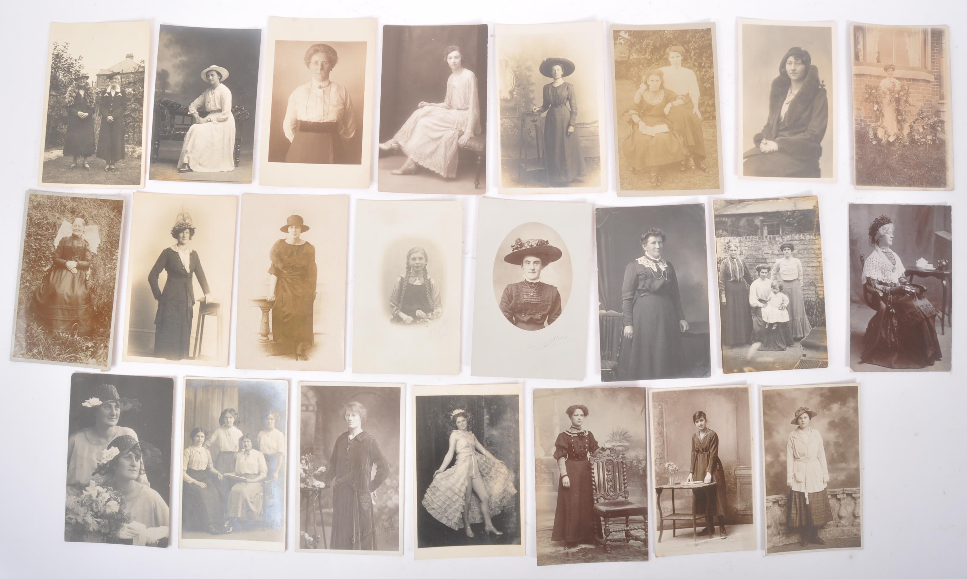 COLLECTION OF REAL PHOTO POSTCARDS OF SOCIAL HISTORY WOMEN - Image 12 of 15