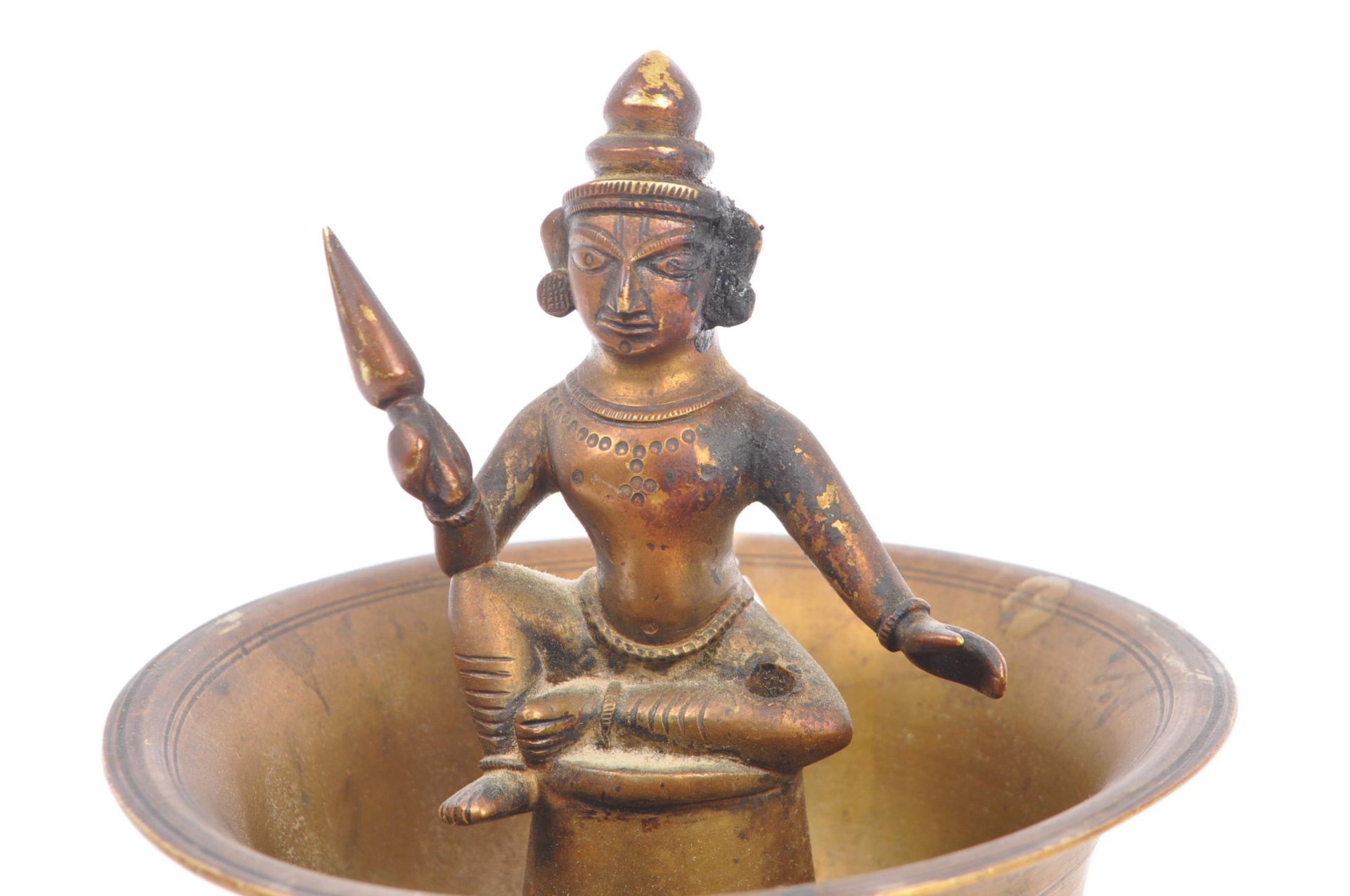 EARLY 20TH CENTURY INDIAN BRONZE BOWL INCENSE BURNER - Bild 5 aus 7