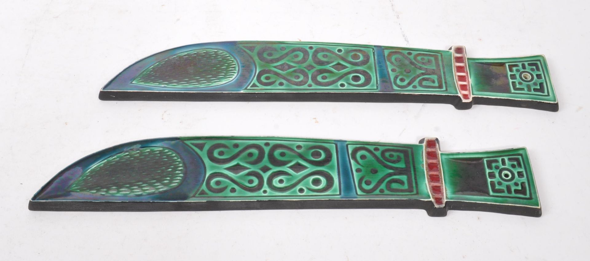 POOLE POTTERY - PAIR OF RICHARD JEFFERSON DAGGER PLAQUES - Image 2 of 7