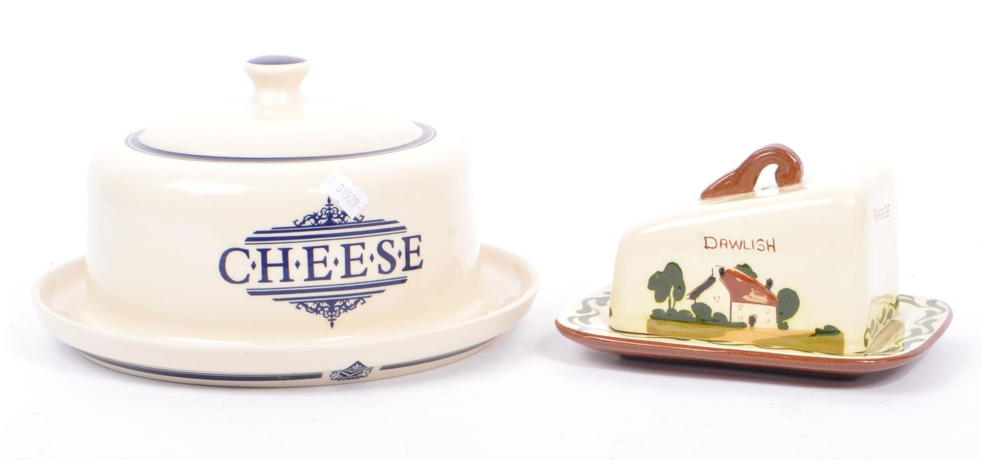 TWO VICTORIAN STYLE CERAMIC CHEESE DISHES