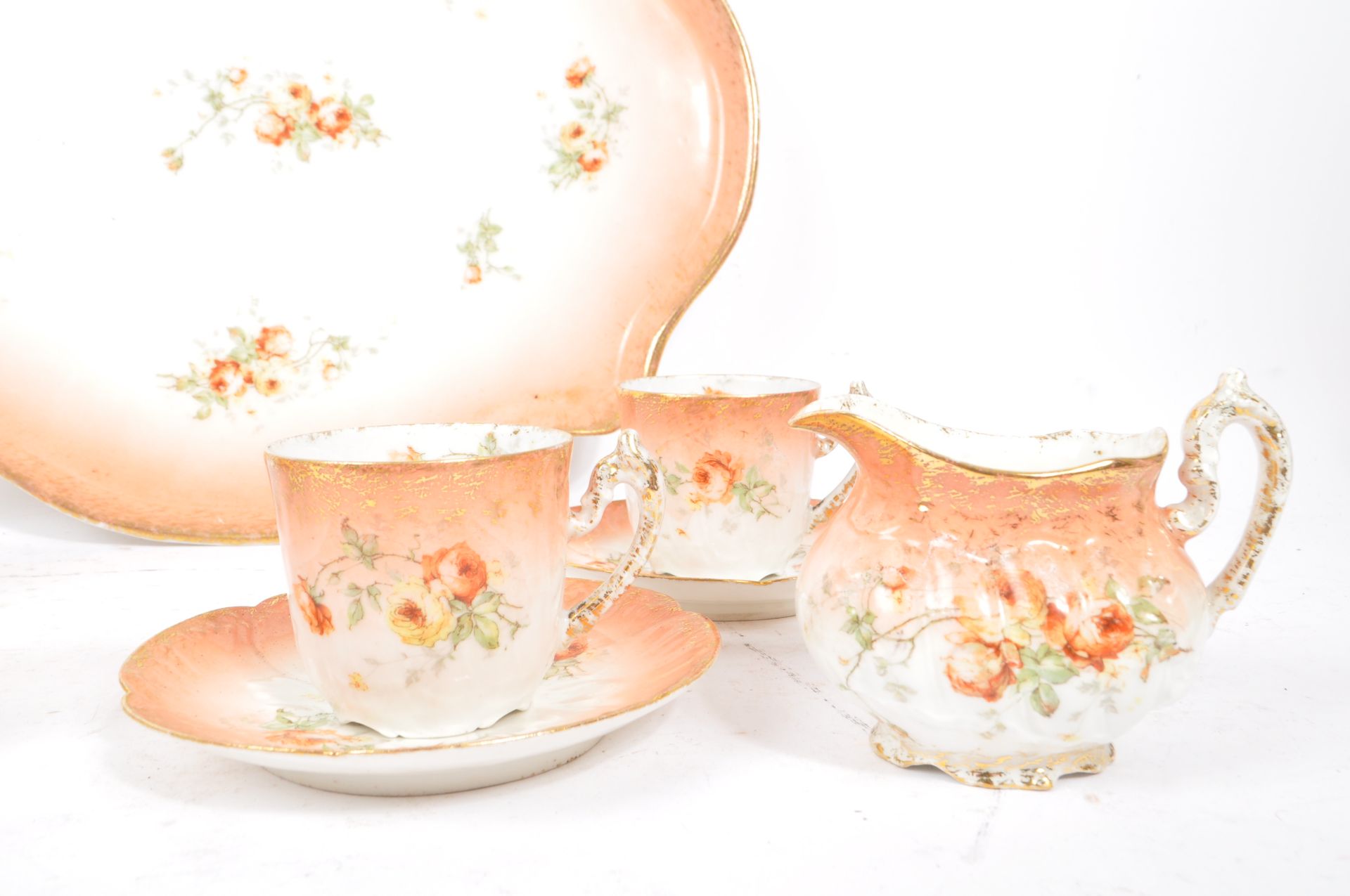 EDWARDIAN CHINA BLUSH PINK BREAKFAST SERVICE - Bild 3 aus 5