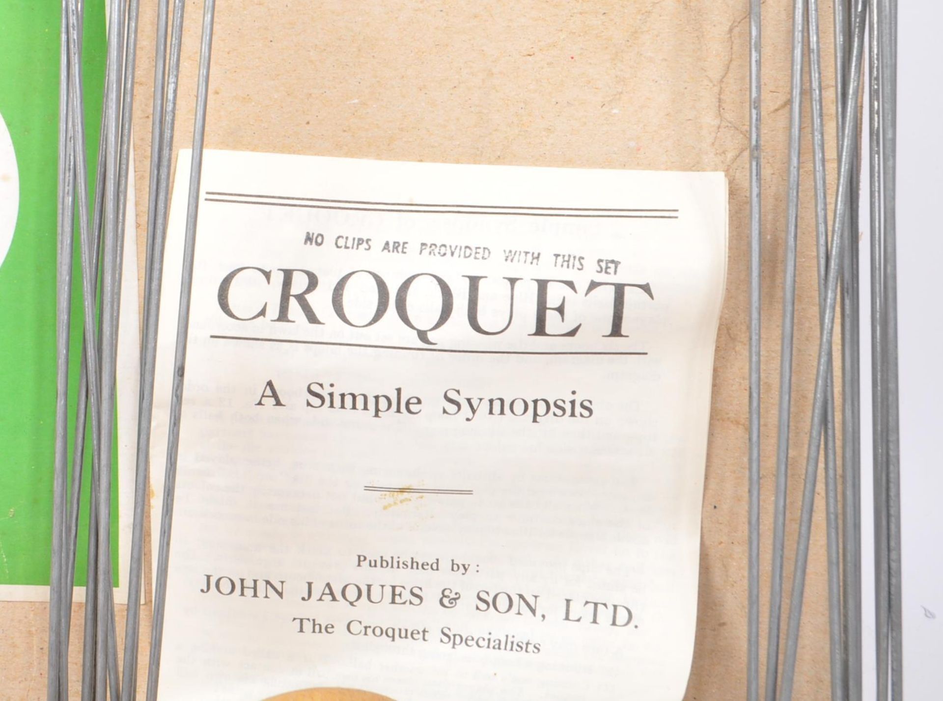 20TH CENTURY JAQUES CROQUET SET IN ORIGINAL BOX - Image 6 of 6