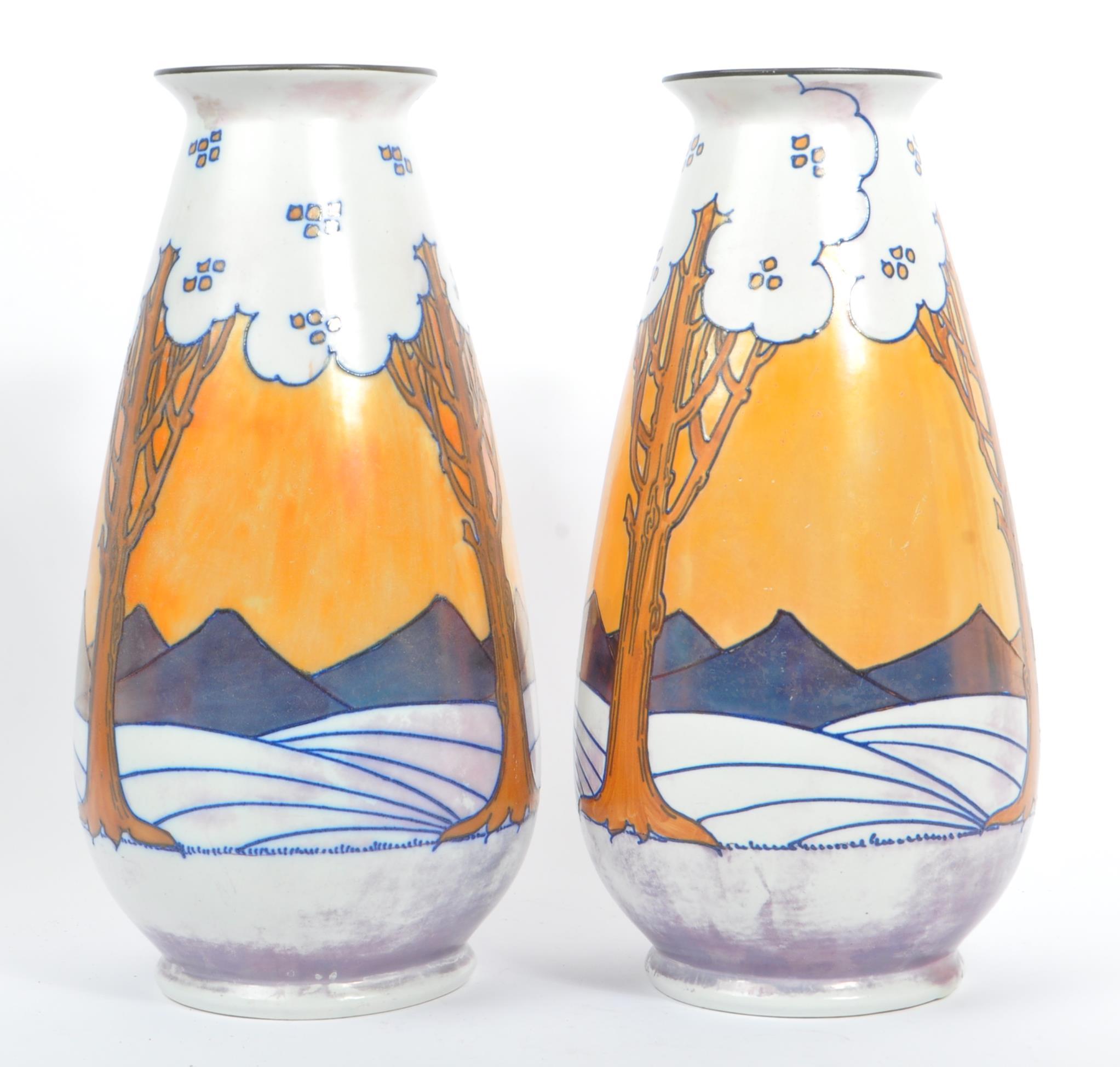 CHARLOTTE RHEAD FOR BURLEIGH WARE - PAIR OF LUSTRE VASES - Image 2 of 7