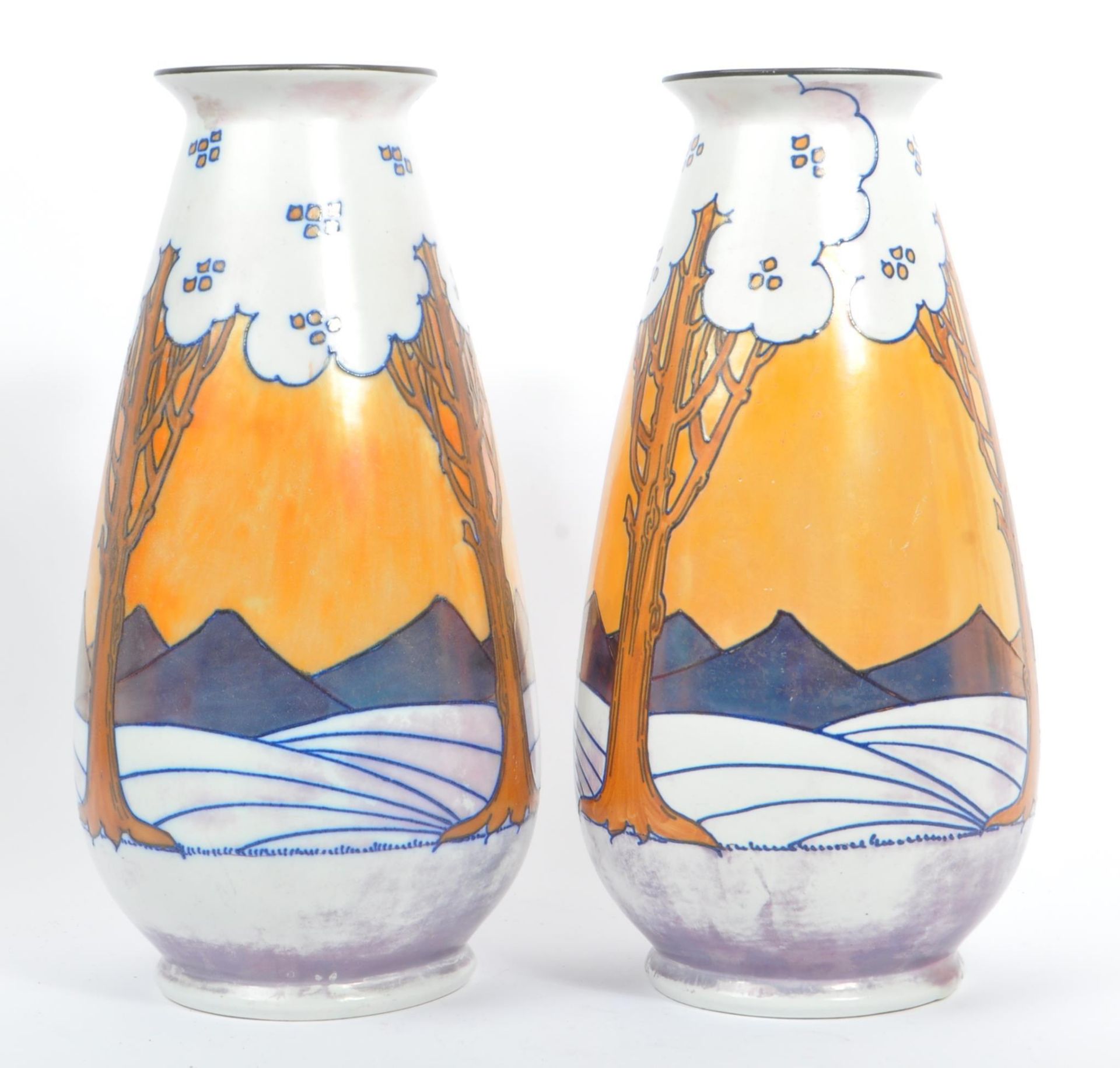 CHARLOTTE RHEAD FOR BURLEIGH WARE - PAIR OF LUSTRE VASES - Bild 2 aus 7