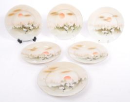 SET OF SIX 1920S JAPANESE CERAMIC PORCELAIN SIDE PLATES