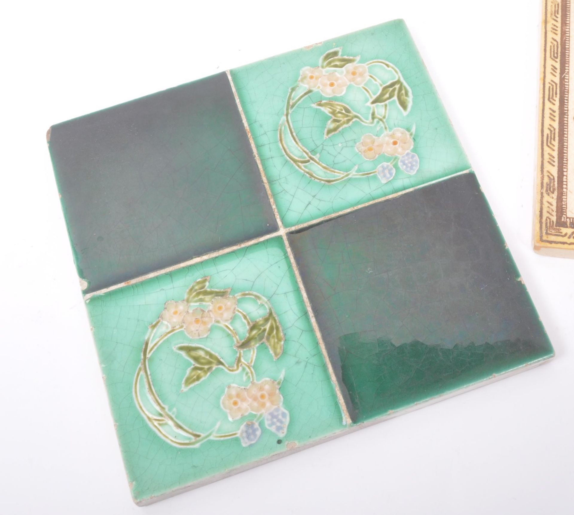 COLLECTION OF SIX CERAMIC ART NOUVEAU STYLE TILES - Image 4 of 7