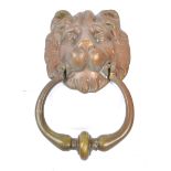 19TH CENTURY VICTORIAN BRONZE LION DOOR KNOCKER