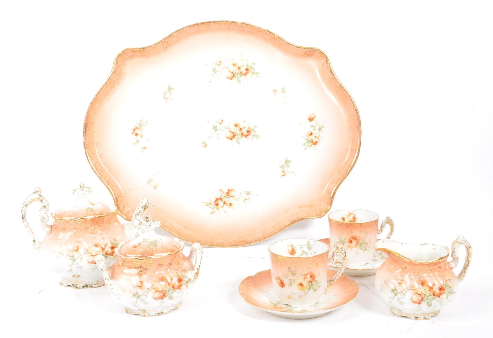 EDWARDIAN CHINA BLUSH PINK BREAKFAST SERVICE