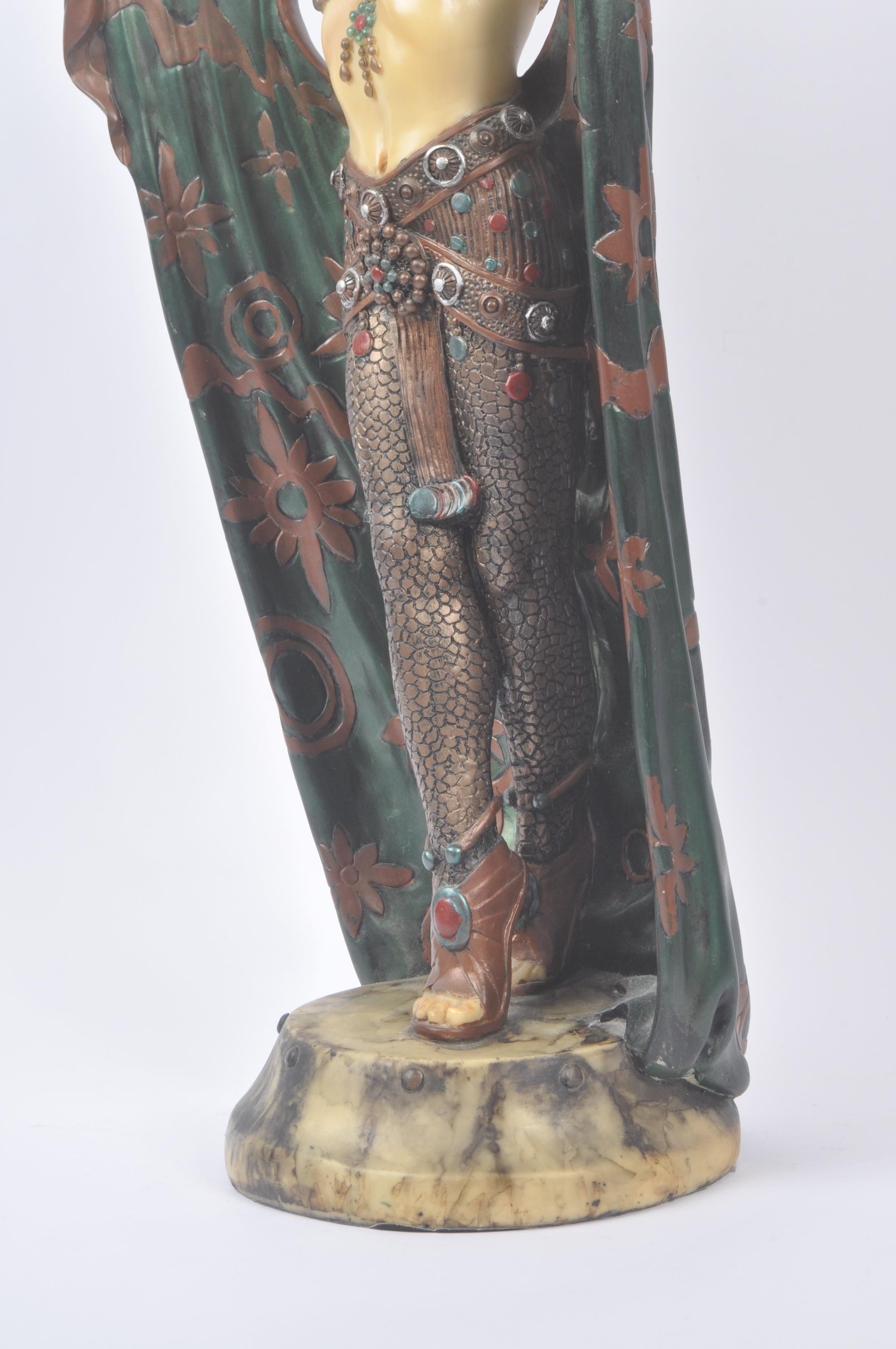 20TH CENTURY LARGE DECO STYLE RESIN DANCING FIGURINE - Image 6 of 7