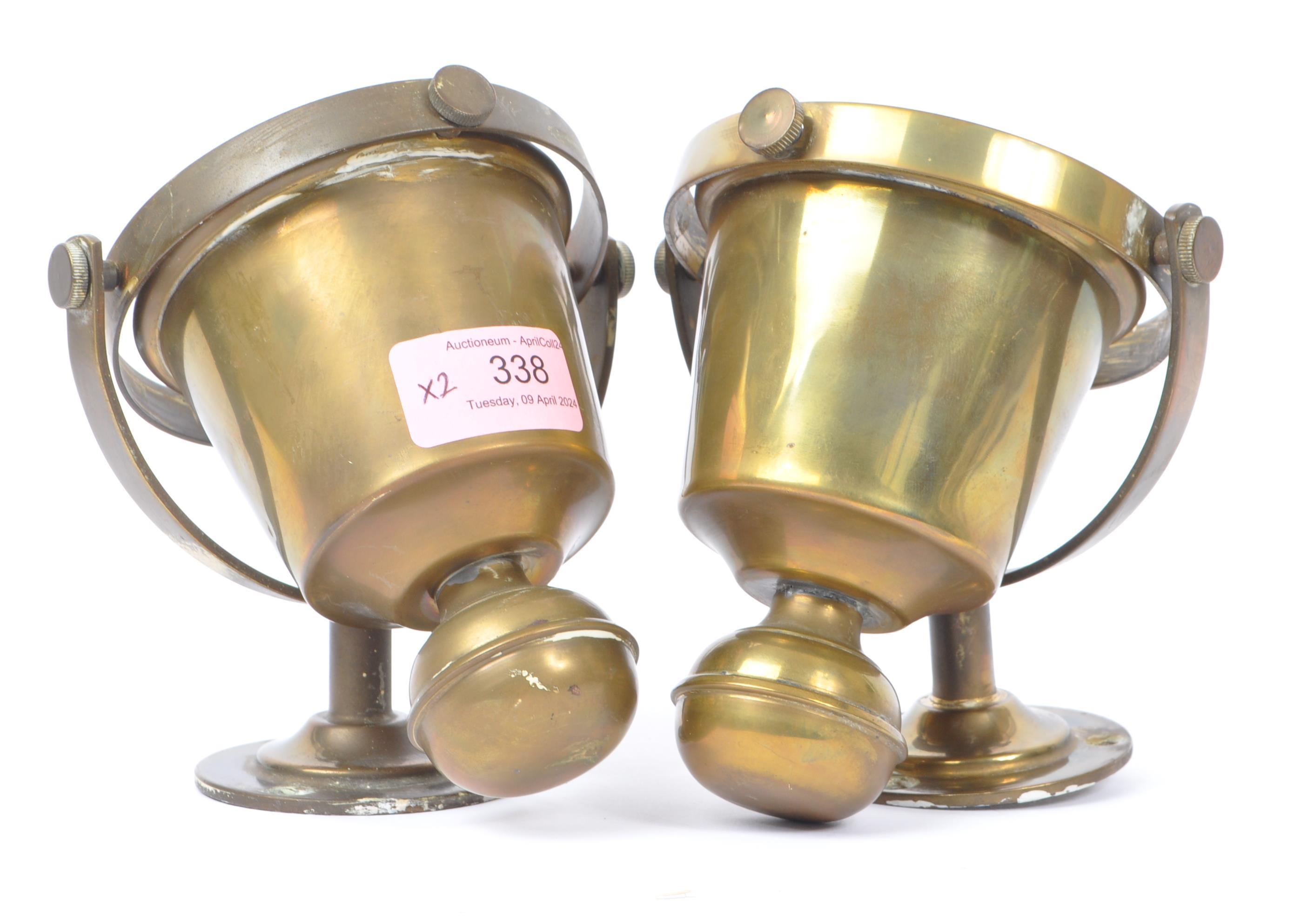 PAIR OF SHIPS DOUBLE GIMBAL CANDLESTICK SCONCES - Image 3 of 6