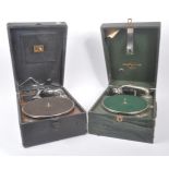 TWO VINTAGE 20TH CENTURY GRAMOPHONE RECORD PLAYERS