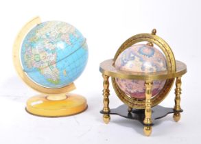 TWO 20TH CENTURY DESK TOP GLOBES