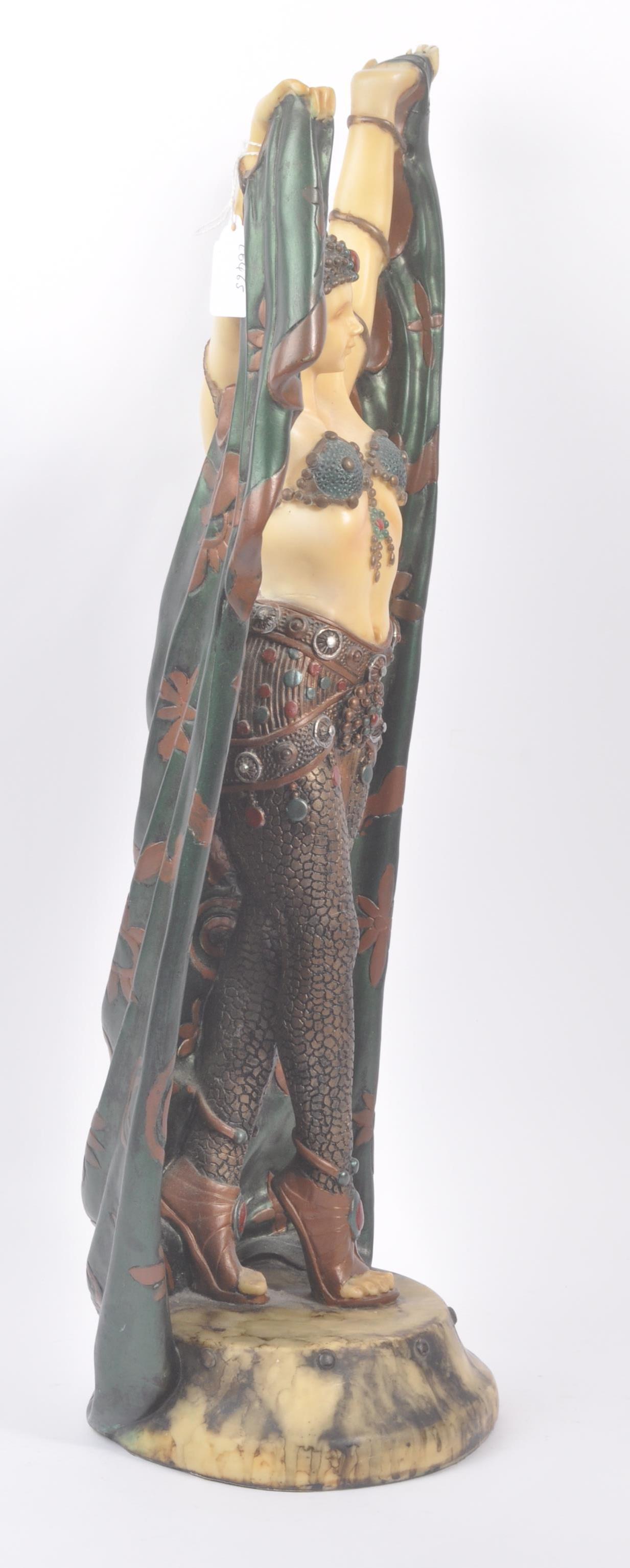 20TH CENTURY LARGE DECO STYLE RESIN DANCING FIGURINE - Image 2 of 7