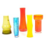 COLLECTION OF RETRO MID 20TH CENTURY COLOURED GLASS