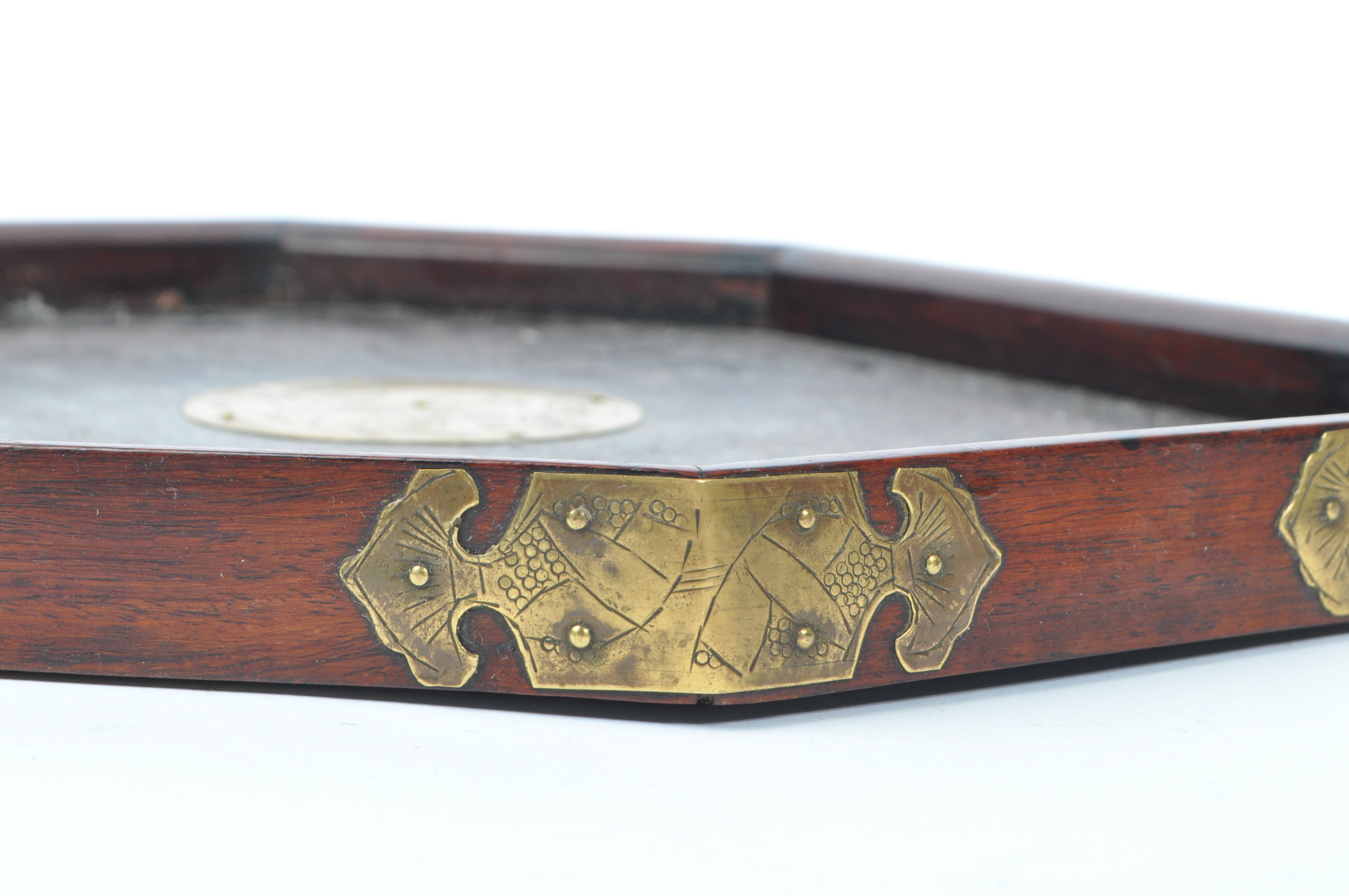 19TH / EARLY 20TH CENTURY CHINESE BRASS MOUNTED TRAY - Image 5 of 6