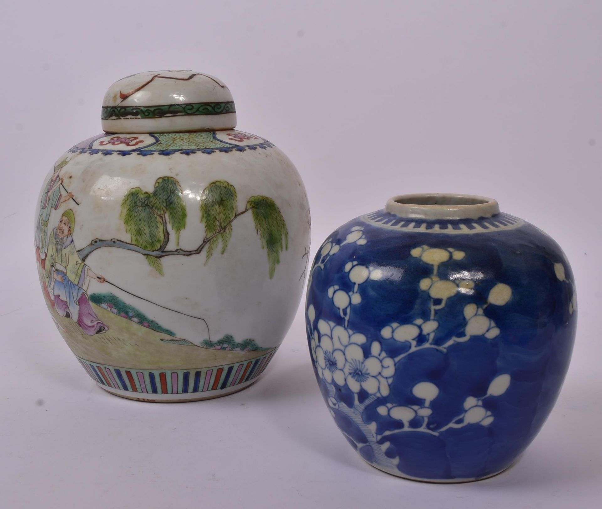 19TH CENTURY PRUNUS JAR & 1920S CHINESE GINGER JAR - Image 3 of 5