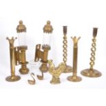 COLLECTION OF DECORATIVE BRASS AND LIGHTING WARES