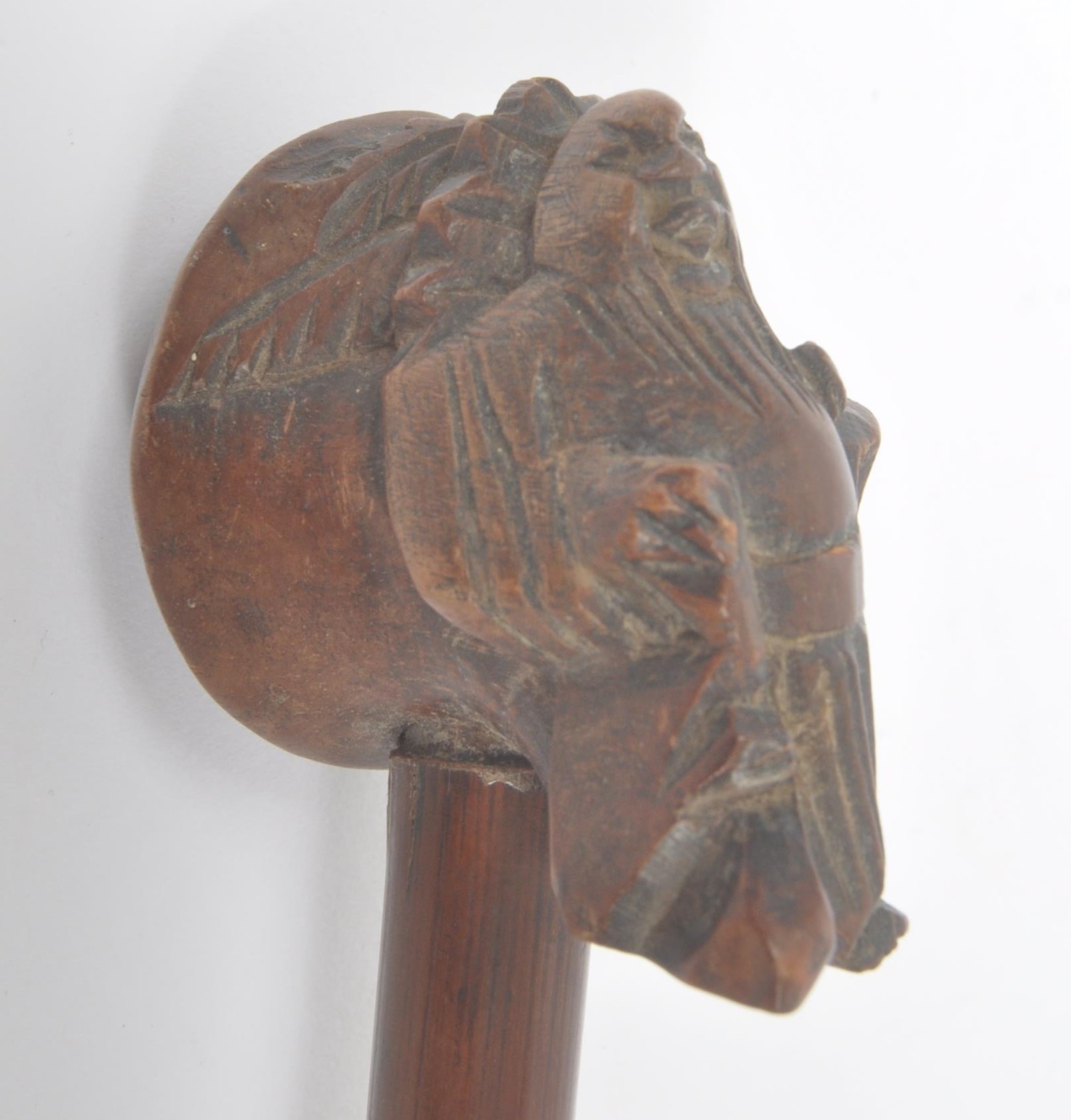 BURMESE BAMBOO OPIUM PIPE WITH CARVED WOOD DECORATION - Image 7 of 7