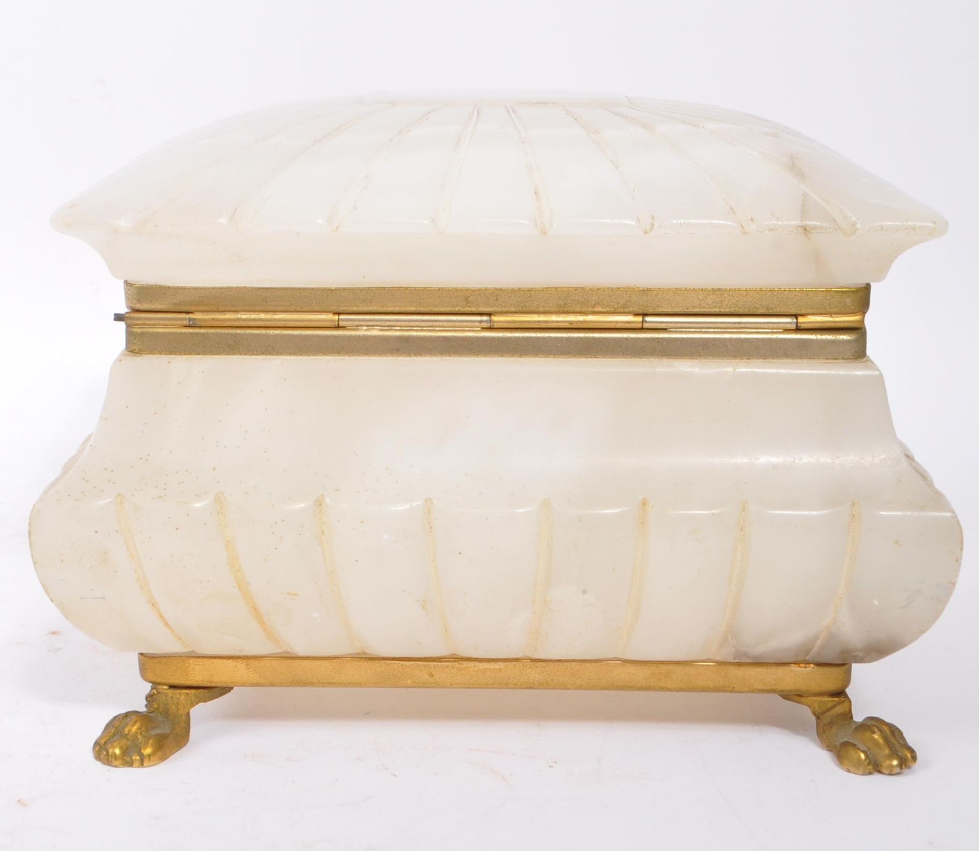 VINTAGE 20TH CENTURY CIRCA 1930S ALABASTER JEWELLERY BOX - Image 4 of 7