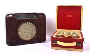 MID CENTURY 1950S BAKELITE BUSH RADIO & VIDOR REEL TO REEL