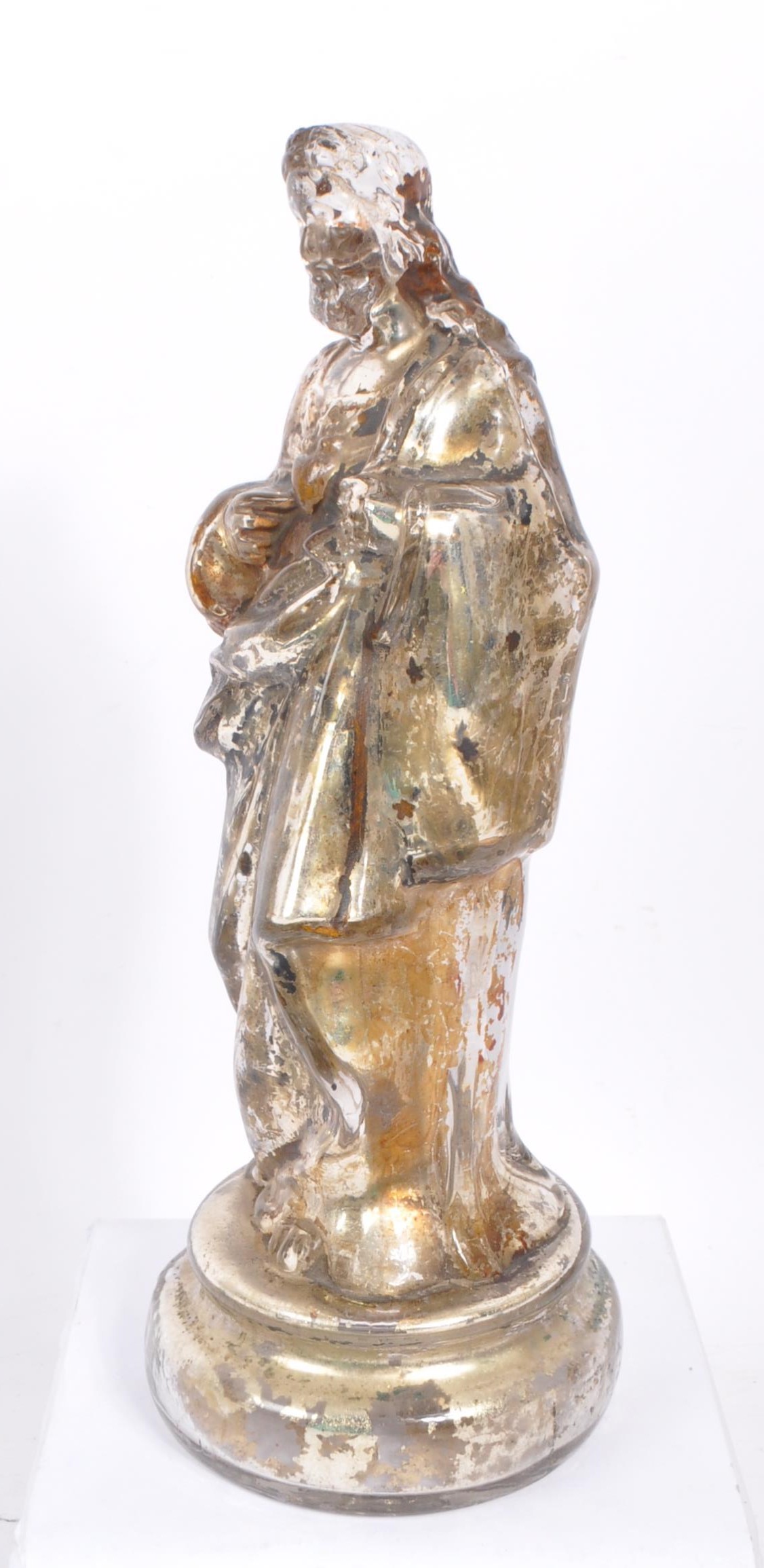 19TH CENTURY MERCURY GLASS JESUS FIGURE - Image 2 of 4