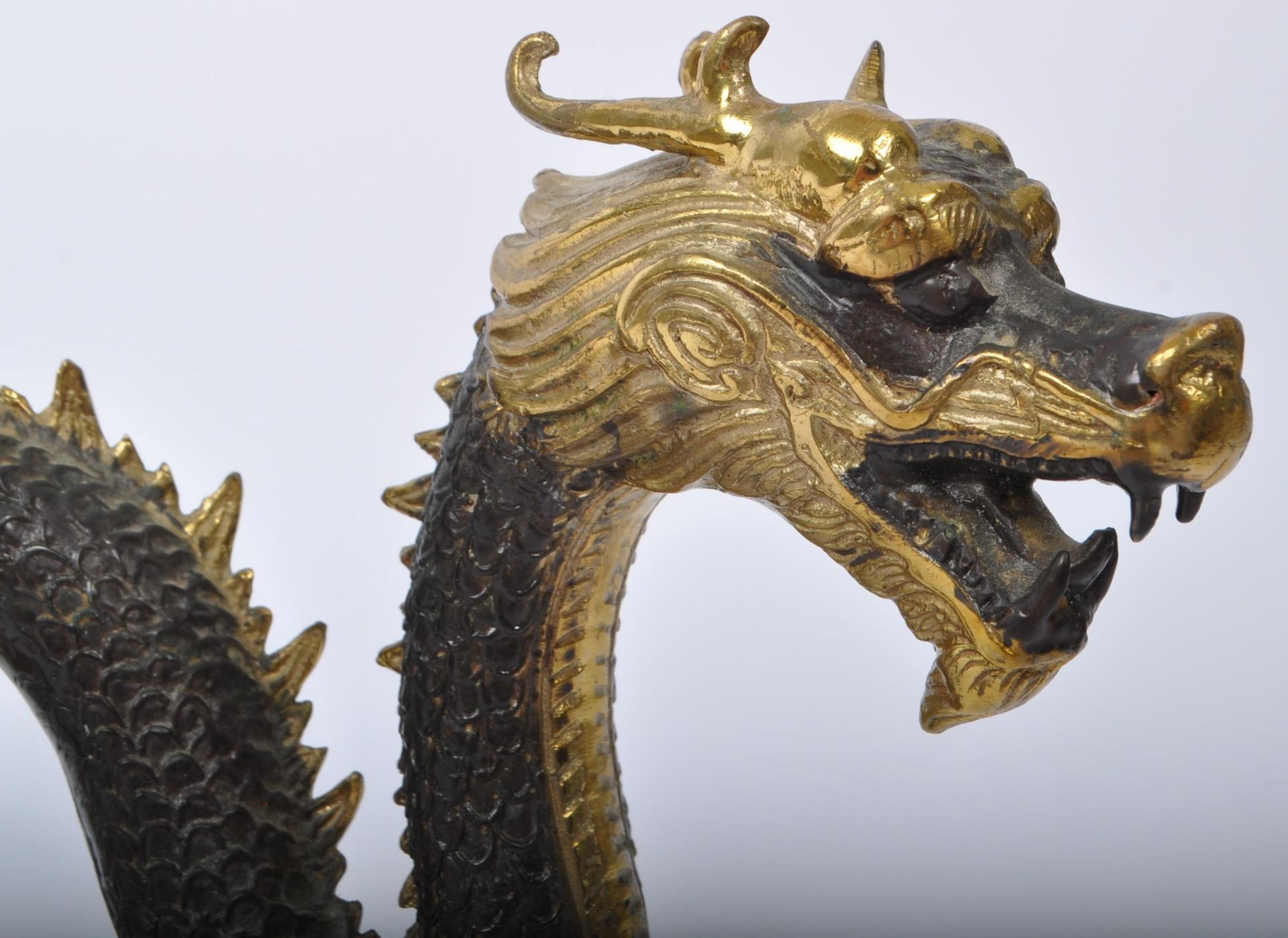 PAINTED BRASS ORIENTAL CHINESE DRAGON - Image 6 of 7
