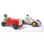 TWO VINTAGE 20TH CENTURY METAL SINGLE SEATER RACING CAR MODELS