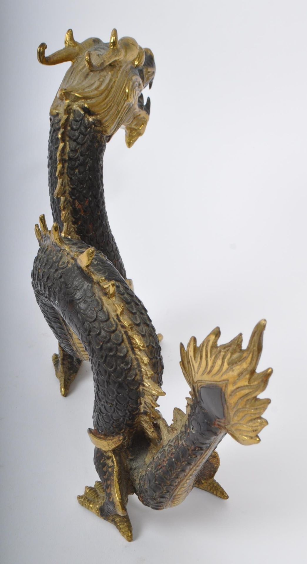 PAINTED BRASS ORIENTAL CHINESE DRAGON - Image 4 of 7