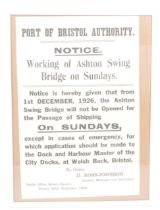 LOCAL INTEREST - PORT OF BRISTOL AUTHORITY ORIGINAL POSTER