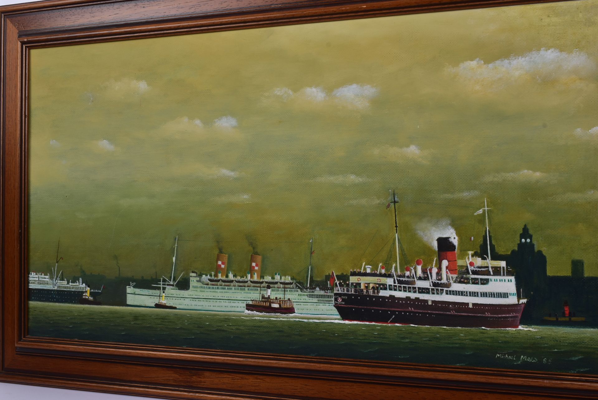 MICHAEL MAES - PAINTING OF MERSEY FERRY & DUCHESS OF RICHMOND - Image 2 of 5