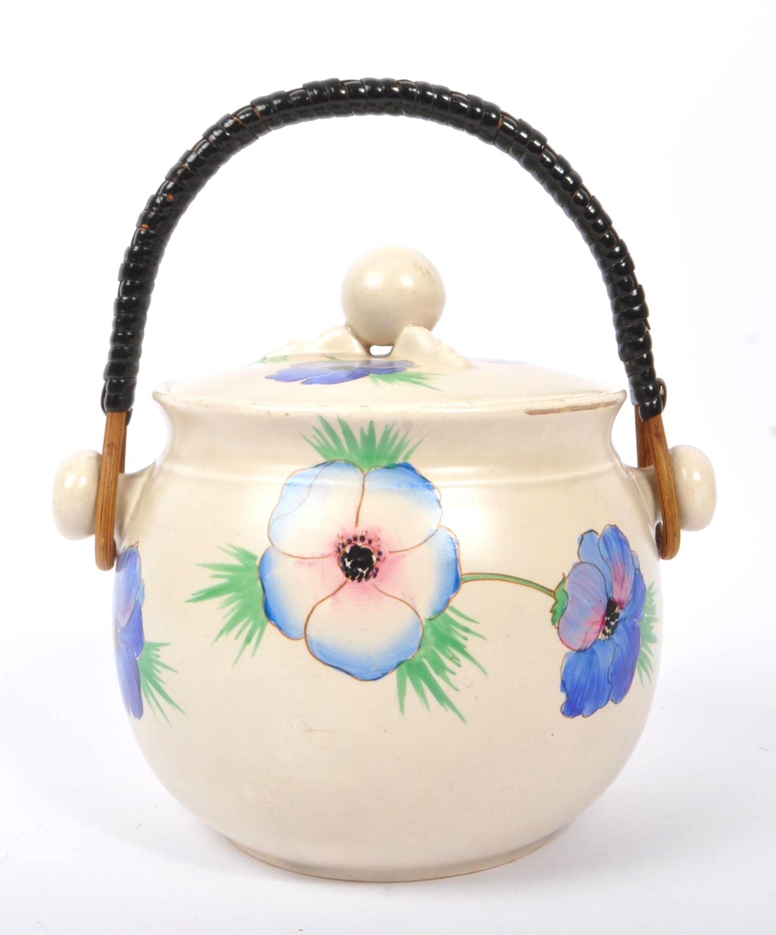 CLARICE CLIFF - MID CENTURY HAND PAINTED CERAMIC CAULDRON