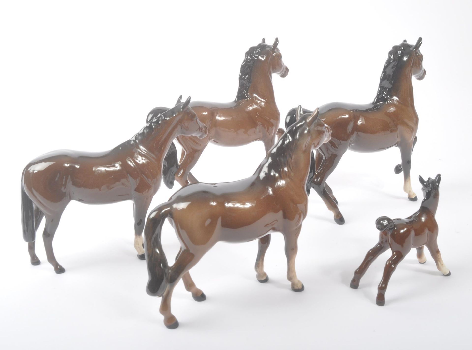 JOHN BESWICK - COLLECTION OF FIVE PORCELAIN HORSE FIGURES - Image 3 of 5