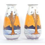 CHARLOTTE RHEAD FOR BURLEIGH WARE - PAIR OF LUSTRE VASES