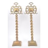 PAIR OF 19TH CENTURY VICTORIAN BRASS ANDIRONS