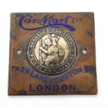 20TH CENTURY CAR MART ST CHRISTOPHER BADGE