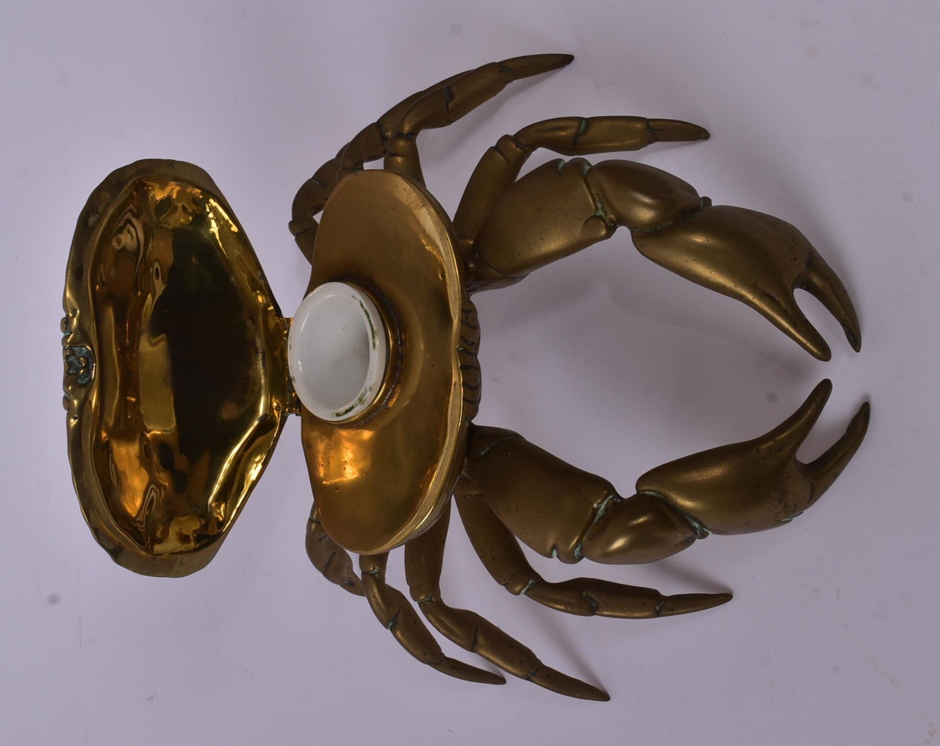 19TH CENTURY BRASS SPIDER CRAB INKWELL - Image 7 of 7