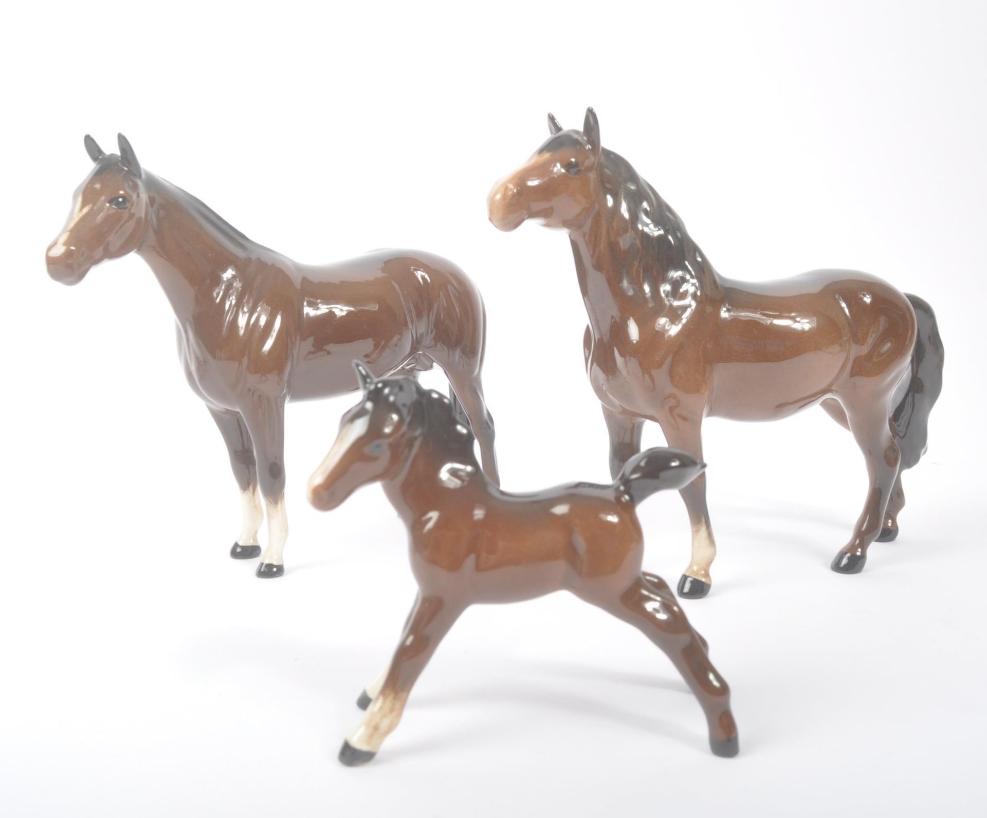 JOHN BESWICK - COLLECTION OF FIVE PORCELAIN HORSE FIGURES - Image 4 of 5