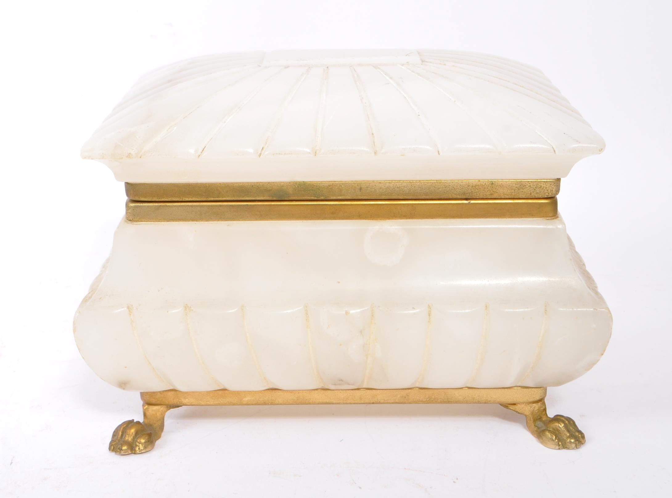 VINTAGE 20TH CENTURY CIRCA 1930S ALABASTER JEWELLERY BOX